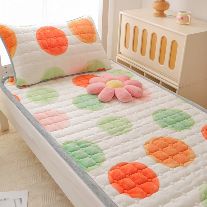 91家纺网 家纺一手货源 找家纺 宅部落 2025新款学生宿舍牛奶绒床垫保暖床褥子夹棉加厚印花床护垫 炫彩