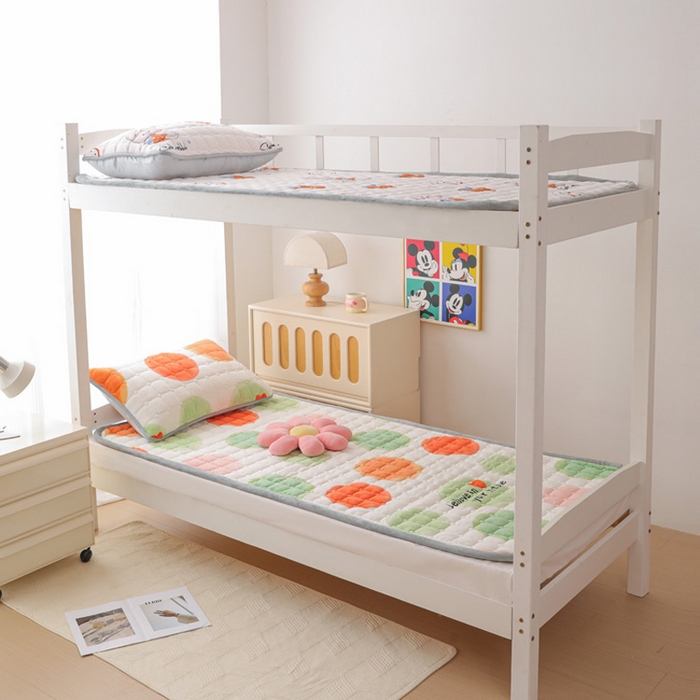 91家纺网 家纺一手货源 找家纺 宅部落 2025新款学生宿舍牛奶绒床垫保暖床褥子夹棉加厚印花床护垫 炫彩