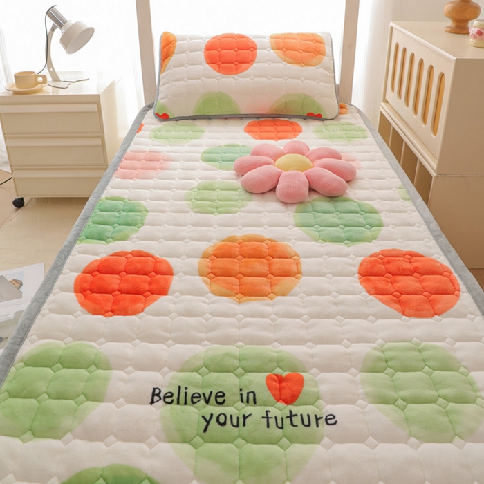 91家纺网 家纺一手货源 找家纺 宅部落 2025新款学生宿舍牛奶绒床垫保暖床褥子夹棉加厚印花床护垫 炫彩