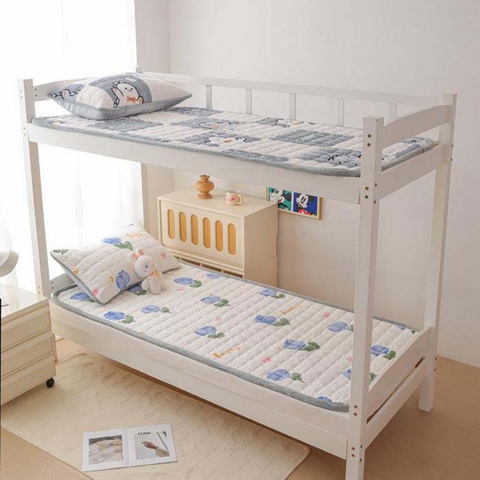 91家纺网 家纺一手货源 找家纺 宅部落 2025新款学生宿舍牛奶绒床垫保暖床褥子夹棉加厚印花床护垫 兰兰花