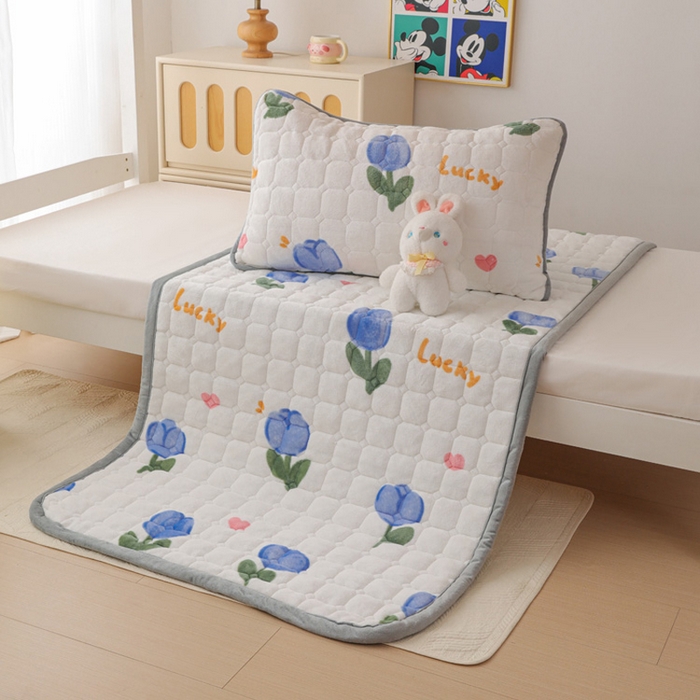 91家纺网 家纺一手货源 找家纺 宅部落 2025新款学生宿舍牛奶绒床垫保暖床褥子夹棉加厚印花床护垫 兰兰花