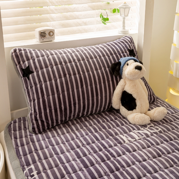 91家纺网 家纺一手货源 找家纺 宅部落 2025新款学生宿舍牛奶绒床垫保暖床褥子夹棉加厚印花床护垫 时尚之约