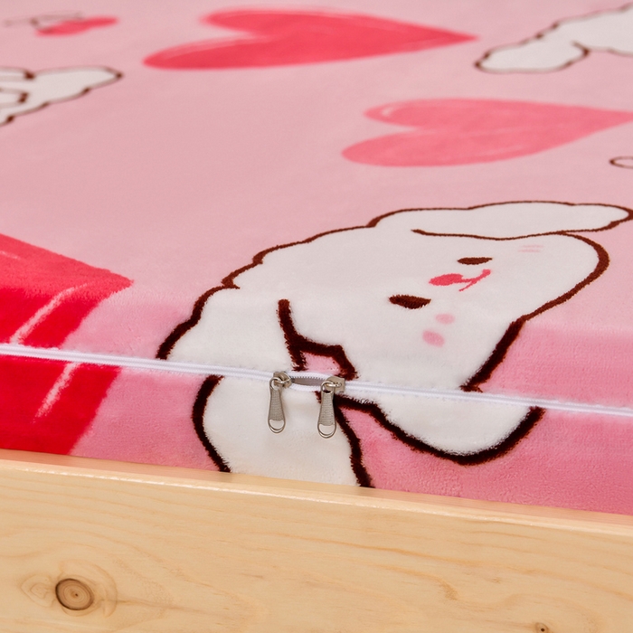 91家纺网 家纺一手货源 找家纺 居尚2025直播爆款高克重印花牛奶绒法莱绒学生三件套  萌宠乐园