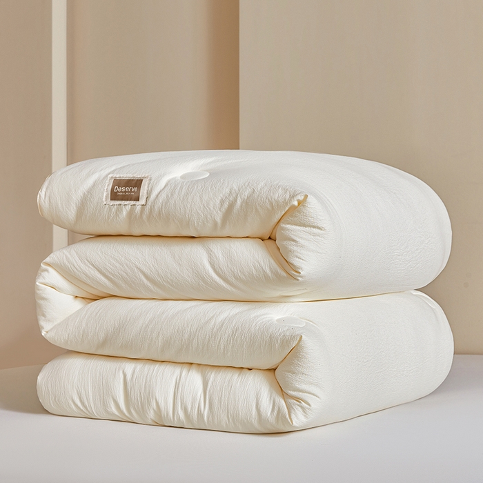 91家纺网 家纺一手货源 找家纺 寐居家纺 2025新款亲肤纸感棉被子被芯 纸感棉-细条白