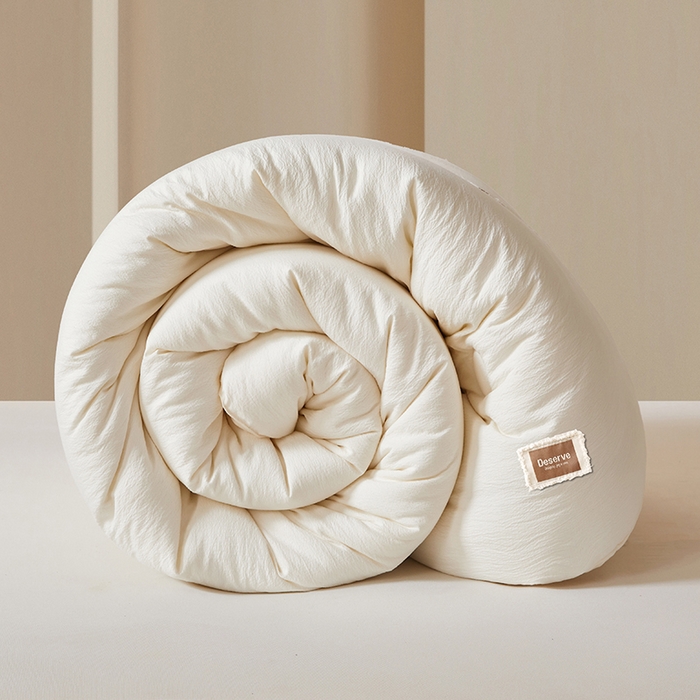 91家纺网 家纺一手货源 找家纺 寐居家纺 2025新款亲肤纸感棉被子被芯 纸感棉-细条白