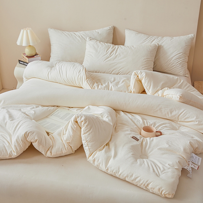 91家纺网 家纺一手货源 找家纺 寐居家纺 2025新款亲肤纸感棉被子被芯 纸感棉-细条白