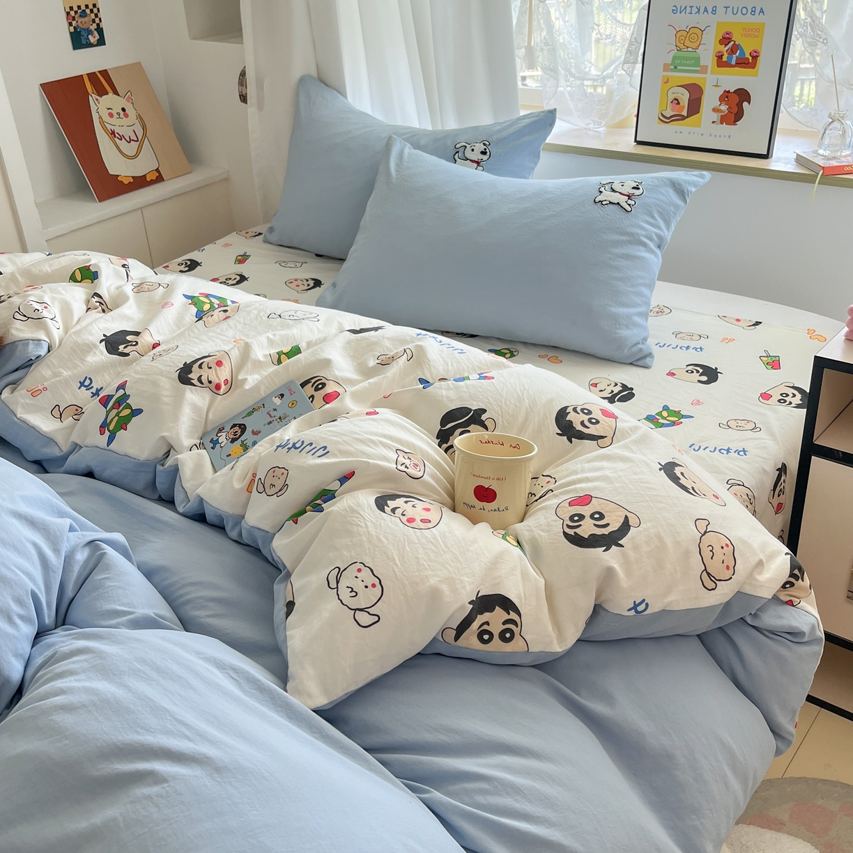 91家纺网 家纺一手货源 找家纺 云木里 2025新款亲肤舒适高克重四件套-况味 呆萌新新