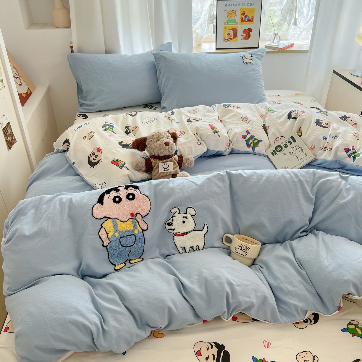 91家纺网 家纺一手货源 找家纺 云木里 2025新款亲肤舒适高克重四件套-况味 呆萌新新