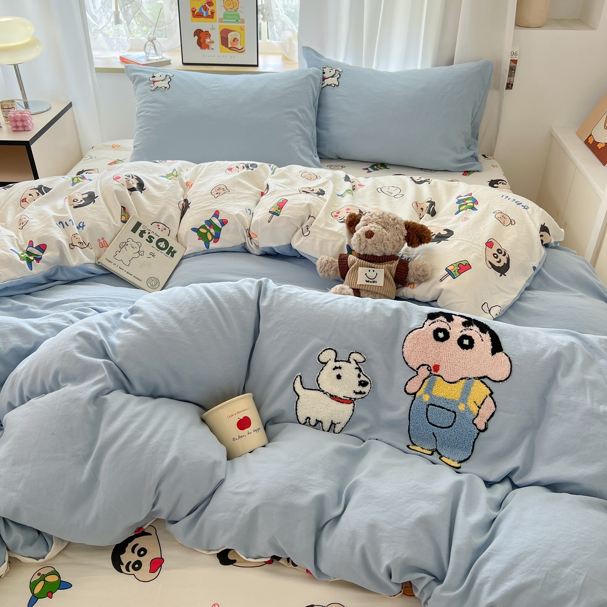 91家纺网 家纺一手货源 找家纺 云木里 2025新款亲肤舒适高克重四件套-况味 呆萌新新