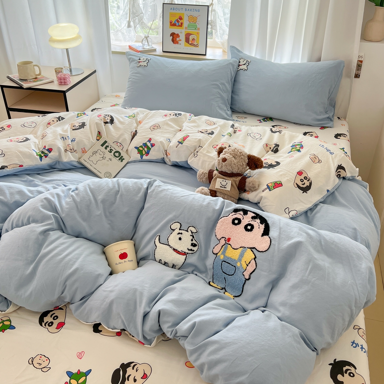 91家纺网 家纺一手货源 找家纺 云木里 2025新款亲肤舒适高克重四件套-况味 呆萌新新