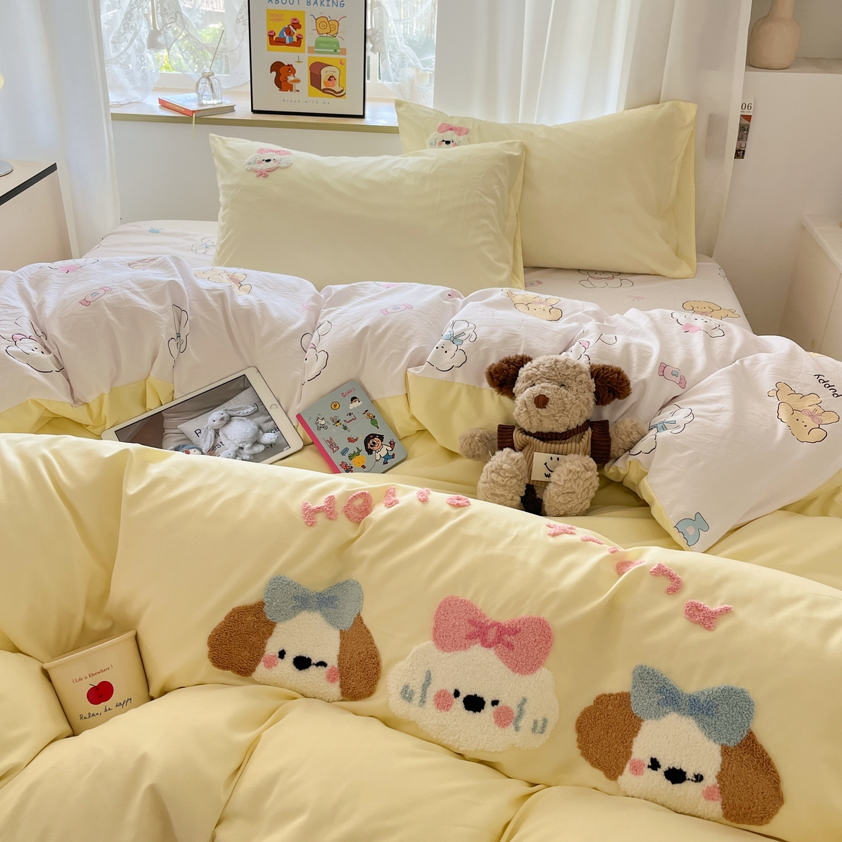 云木里 2025新款亲肤舒适高克重四件套-况味 欢乐狗狗