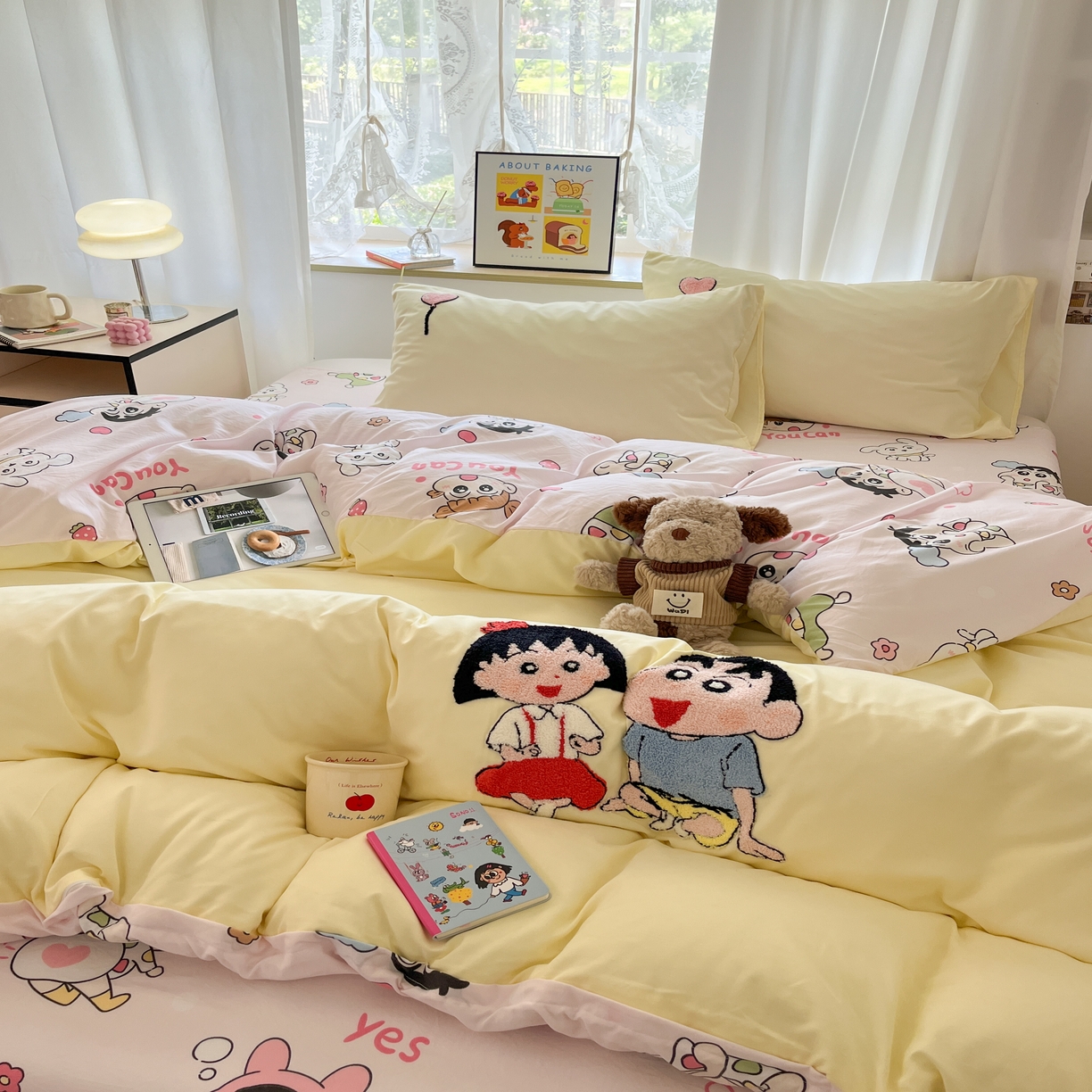 91家纺网 家纺一手货源 找家纺 云木里 2025新款亲肤舒适高克重四件套-况味 新新小丸子