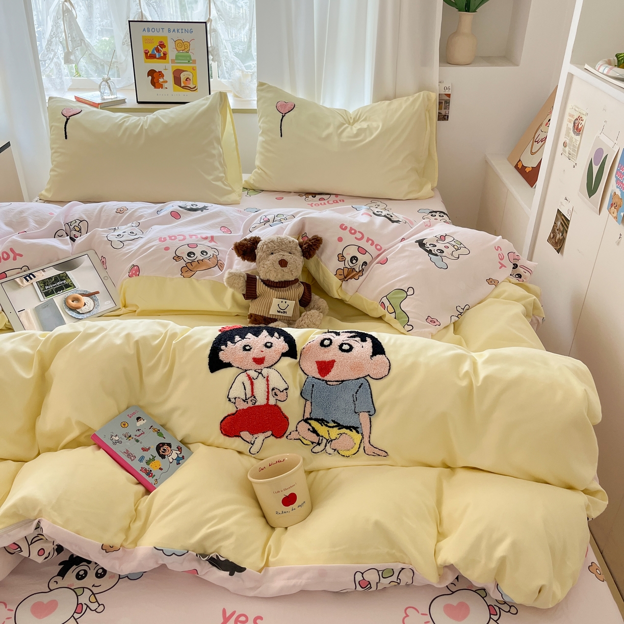 91家纺网 家纺一手货源 找家纺 云木里 2025新款亲肤舒适高克重四件套-况味 新新小丸子