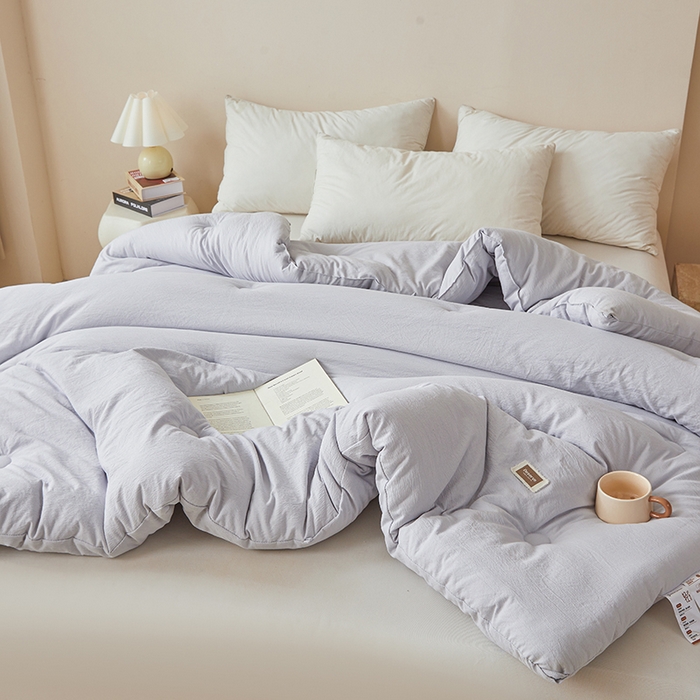 91家纺网 家纺一手货源 找家纺 寐居家纺 2025新款亲肤纸感棉被子被芯 纸感棉-细条灰