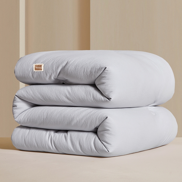 91家纺网 家纺一手货源 找家纺 寐居家纺 2025新款亲肤纸感棉被子被芯 纸感棉-细条灰