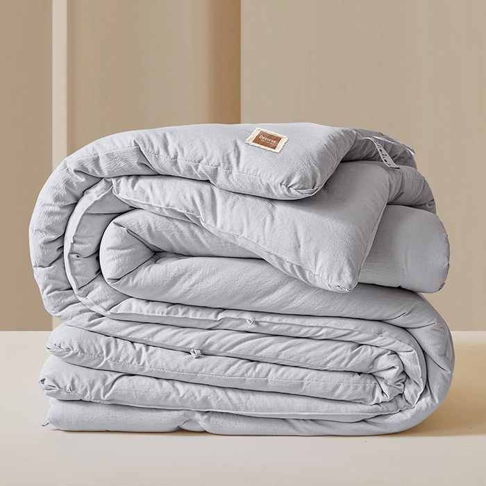 91家纺网 家纺一手货源 找家纺 寐居家纺 2025新款亲肤纸感棉被子被芯 纸感棉-细条灰