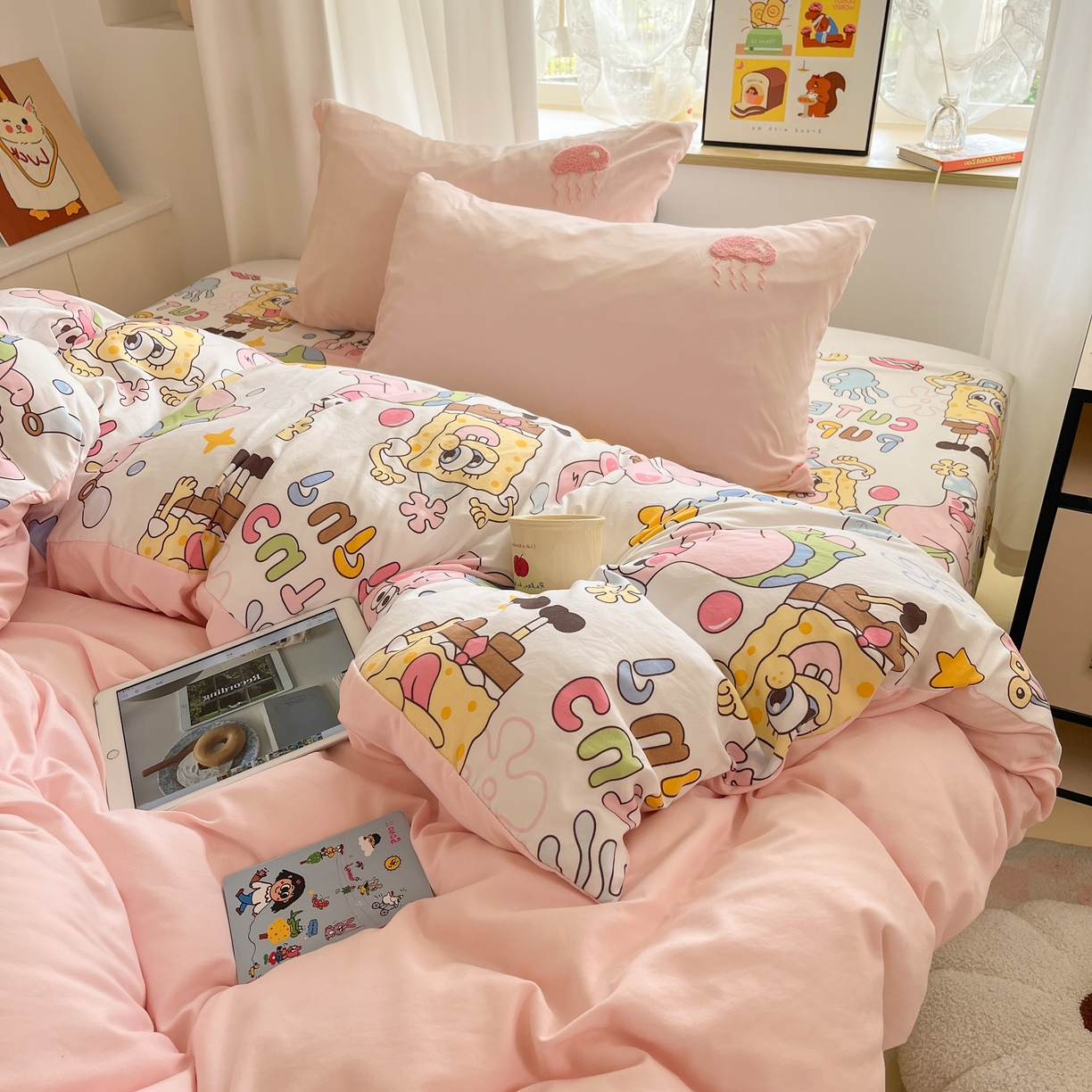 91家纺网 家纺一手货源 找家纺 云木里 2025新款亲肤舒适高克重四件套-况味 星星历险记