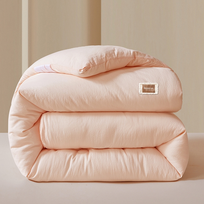 91家纺网 家纺一手货源 找家纺 寐居家纺 2025新款亲肤纸感棉被子被芯 纸感棉-细条粉