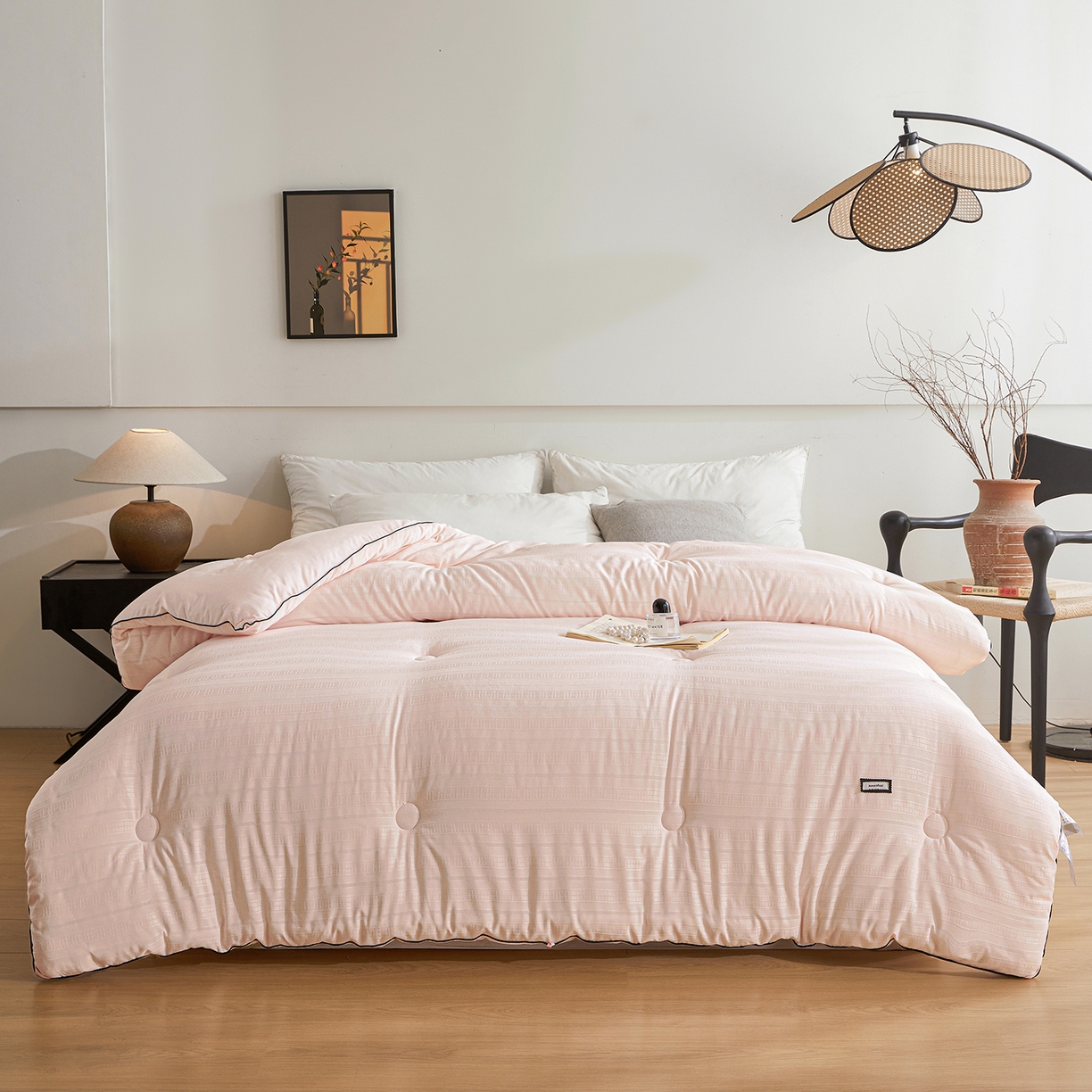 91家纺网 家纺一手货源 找家纺 寐居家纺 2025新款亲肤华夫格被子被芯 华夫格-嫩玉