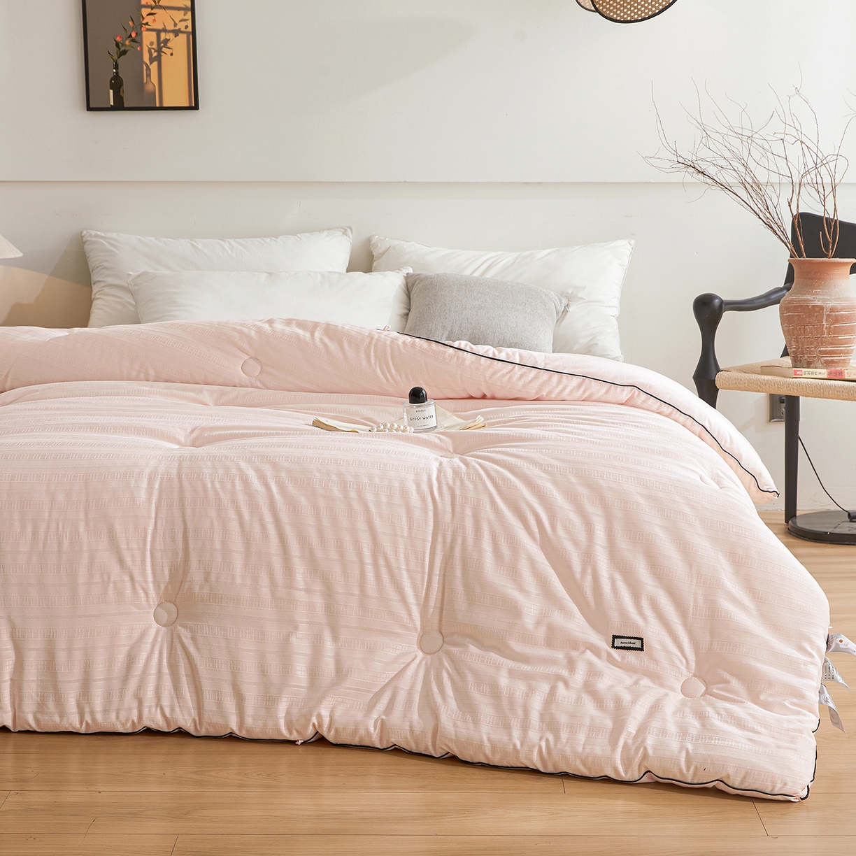 91家纺网 家纺一手货源 找家纺 寐居家纺 2025新款亲肤华夫格被子被芯 华夫格-嫩玉