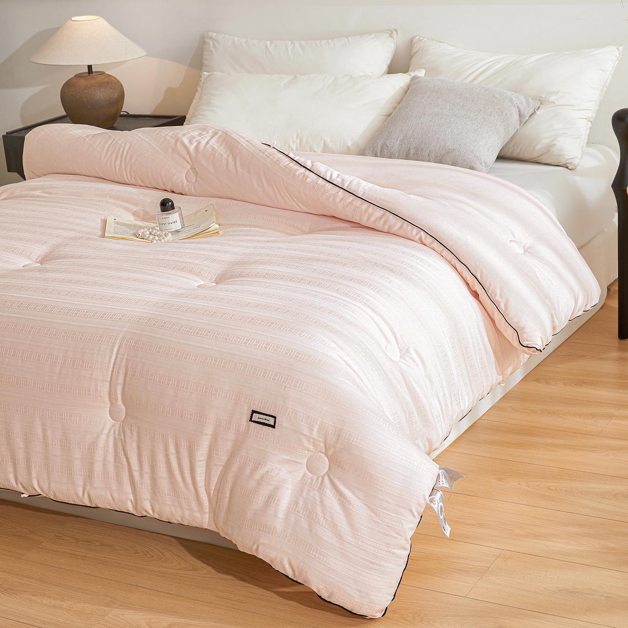 91家纺网 家纺一手货源 找家纺 寐居家纺 2025新款亲肤华夫格被子被芯 华夫格-嫩玉