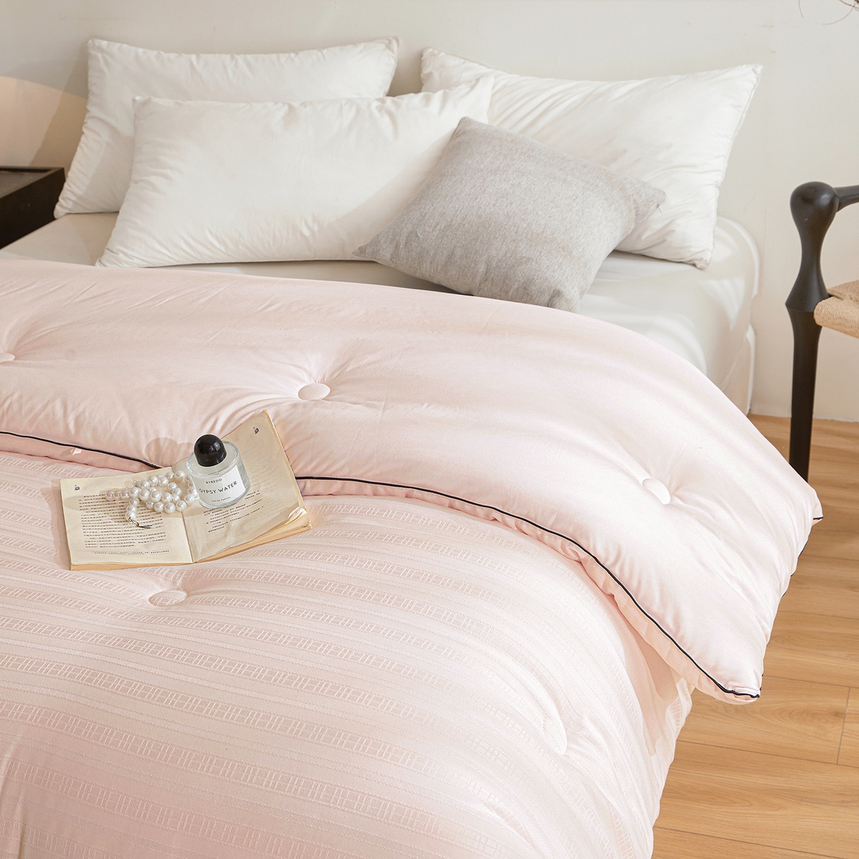 91家纺网 家纺一手货源 找家纺 寐居家纺 2025新款亲肤华夫格被子被芯 华夫格-嫩玉