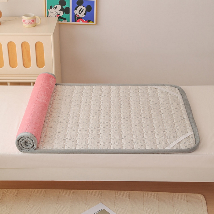 91家纺网 家纺一手货源 找家纺 宅部落 2025新款学生宿舍牛奶绒床垫保暖床褥子夹棉加厚印花床护垫 粉色