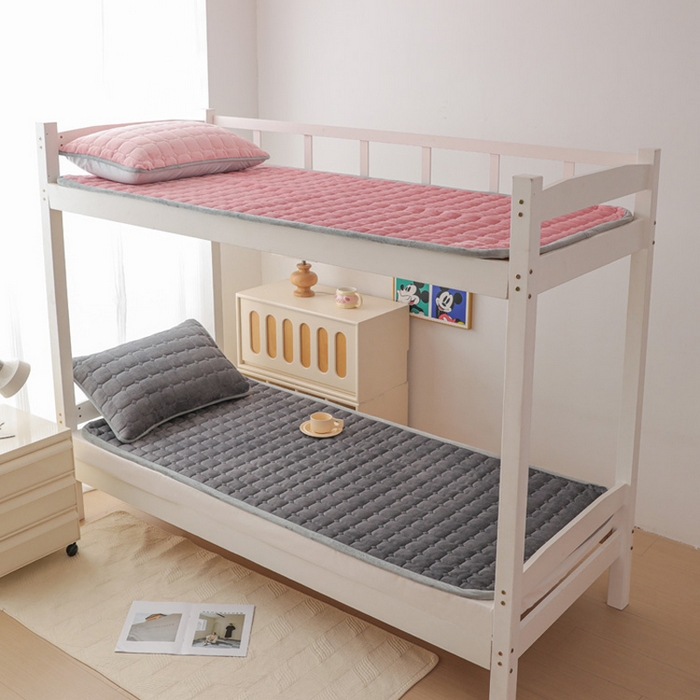 91家纺网 家纺一手货源 找家纺 宅部落 2025新款学生宿舍牛奶绒床垫保暖床褥子夹棉加厚印花床护垫 灰色