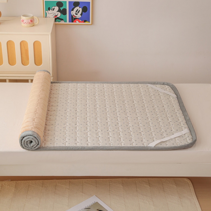 91家纺网 家纺一手货源 找家纺 宅部落 2025新款学生宿舍牛奶绒床垫保暖床褥子夹棉加厚印花床护垫 浅玉