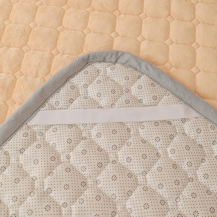 91家纺网 家纺一手货源 找家纺 宅部落 2025新款学生宿舍牛奶绒床垫保暖床褥子夹棉加厚印花床护垫 浅玉