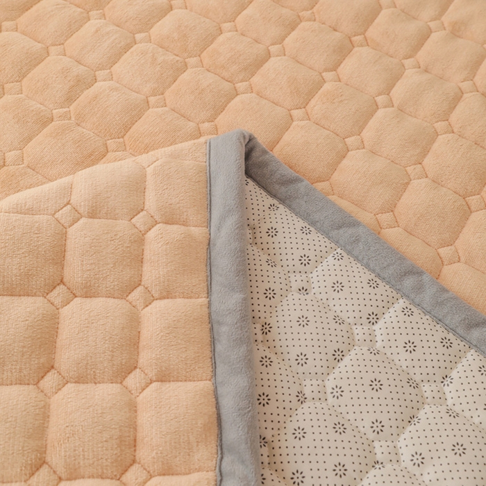 91家纺网 家纺一手货源 找家纺 宅部落 2025新款学生宿舍牛奶绒床垫保暖床褥子夹棉加厚印花床护垫 浅玉