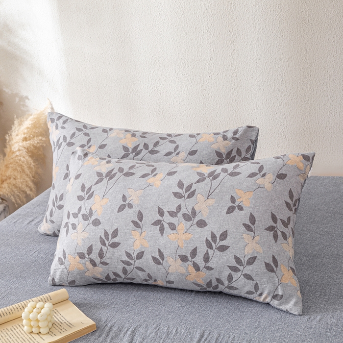 91家纺网 家纺一手货源 找家纺 夜笙家纺 2025新款A类色织亚麻130克四件套 叶茵蓝