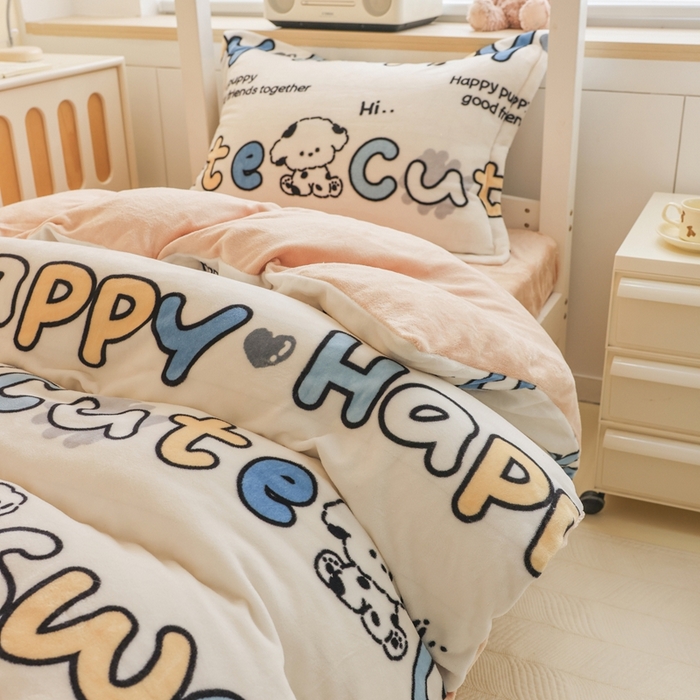 91家纺网 家纺一手货源 找家纺 （总）宅部落 2025新款学生宿舍牛奶绒三件套宿舍三件套上下铺三件套