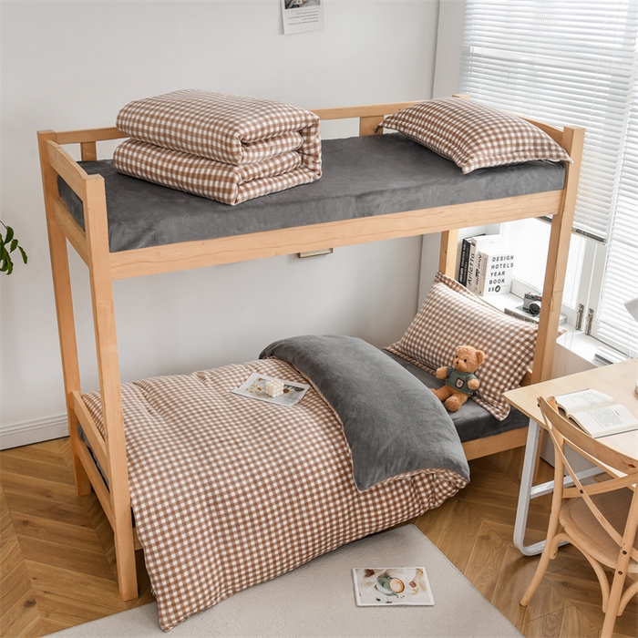 91家纺网 家纺一手货源 找家纺 （总）宅部落 2025新款学生宿舍牛奶绒三件套宿舍三件套上下铺三件套