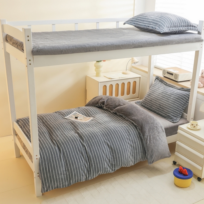 91家纺网 家纺一手货源 找家纺 （总）宅部落 2025新款学生宿舍牛奶绒三件套宿舍三件套上下铺三件套