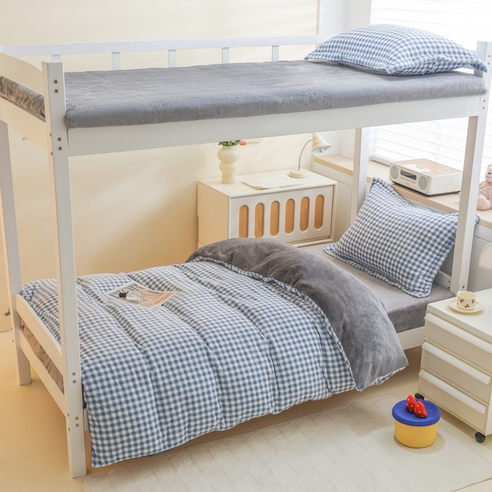 91家纺网 家纺一手货源 找家纺 （总）宅部落 2025新款学生宿舍牛奶绒三件套宿舍三件套上下铺三件套