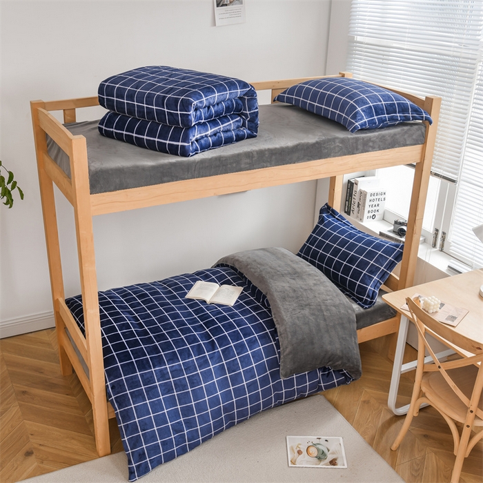 91家纺网 家纺一手货源 找家纺 （总）宅部落 2025新款学生宿舍牛奶绒三件套宿舍三件套上下铺三件套