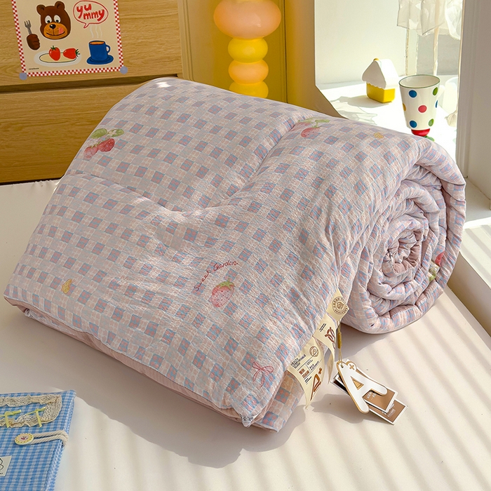 91家纺网 家纺一手货源 找家纺 （总）弗苓家纺 2025新款A类云感有氧双层纱夏被