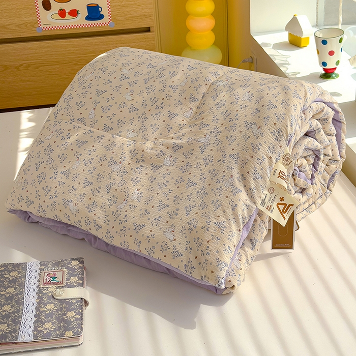 91家纺网 家纺一手货源 找家纺 （总）弗苓家纺 2025新款A类云感有氧双层纱夏被