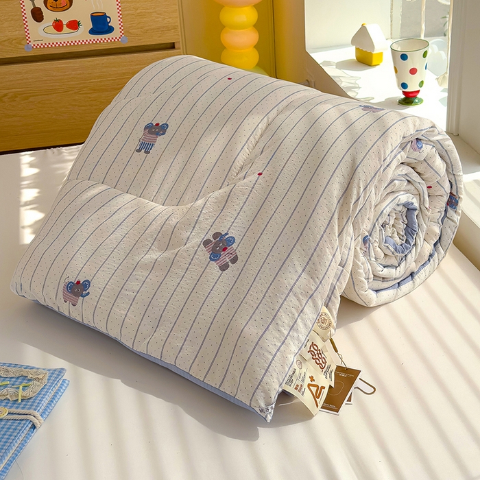 91家纺网 家纺一手货源 找家纺 （总）弗苓家纺 2025新款A类云感有氧双层纱夏被