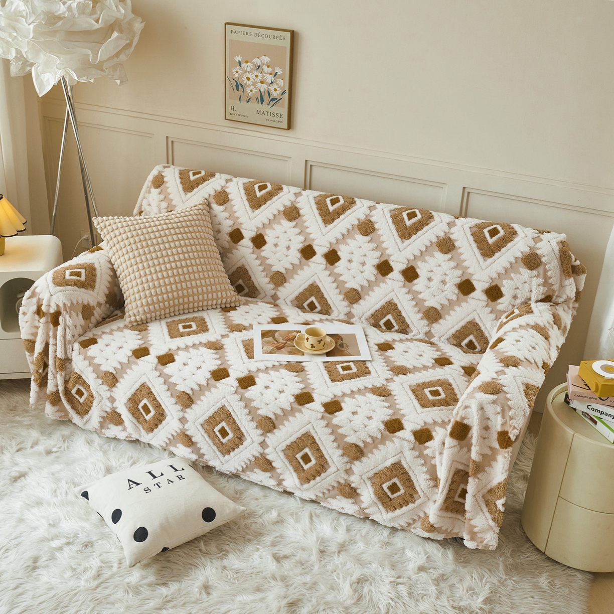 91家纺网 家纺一手货源 找家纺 （总）枋梢家纺 2025新款沙发套罩坐垫防滑轻奢高级感盖布巾阳离子波西米亚沙发巾四季通用