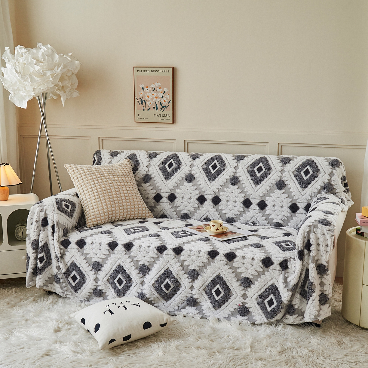 91家纺网 家纺一手货源 找家纺 （总）枋梢家纺 2025新款沙发套罩坐垫防滑轻奢高级感盖布巾阳离子波西米亚沙发巾四季通用