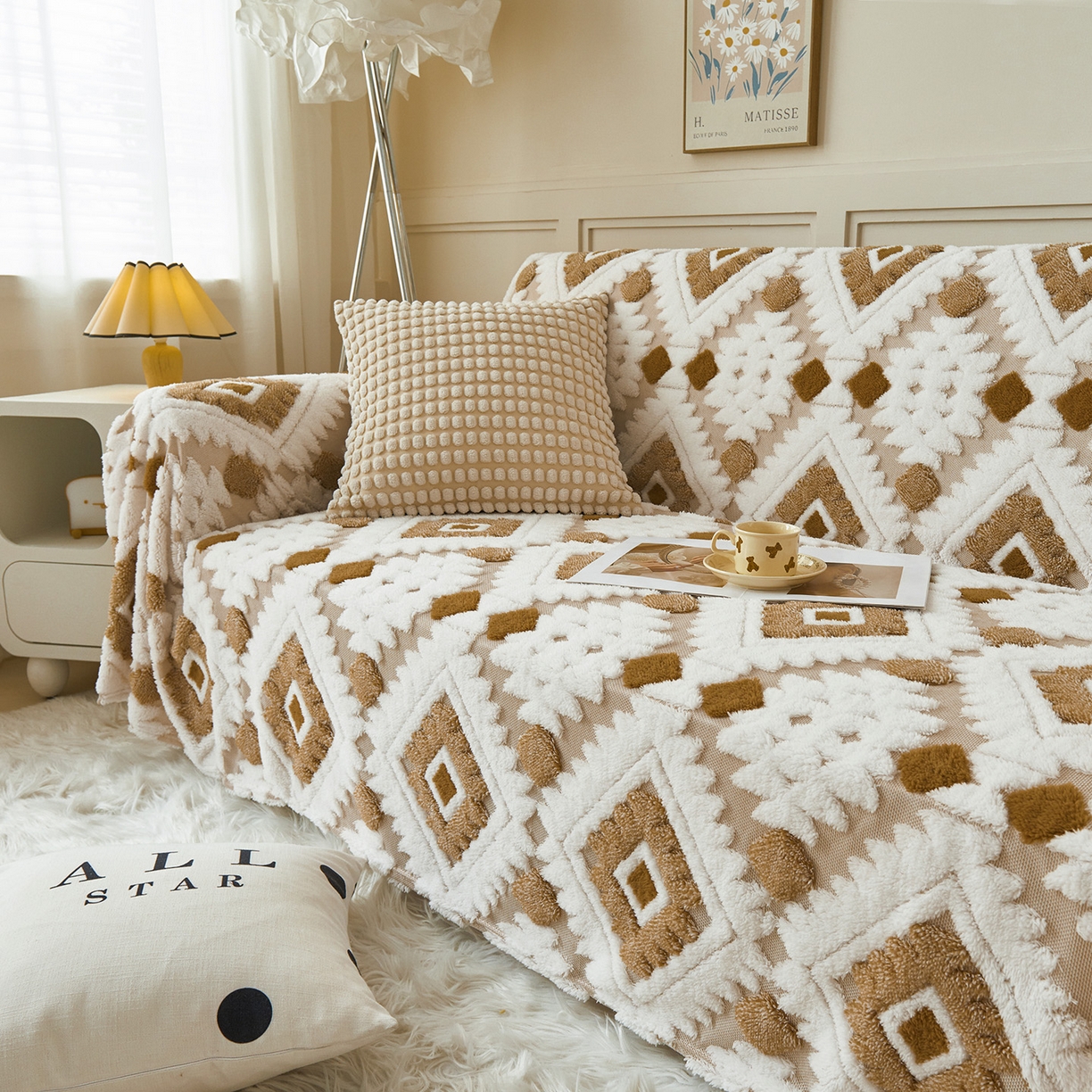 91家纺网 家纺一手货源 找家纺 （总）枋梢家纺 2025新款沙发套罩坐垫防滑轻奢高级感盖布巾阳离子波西米亚沙发巾四季通用