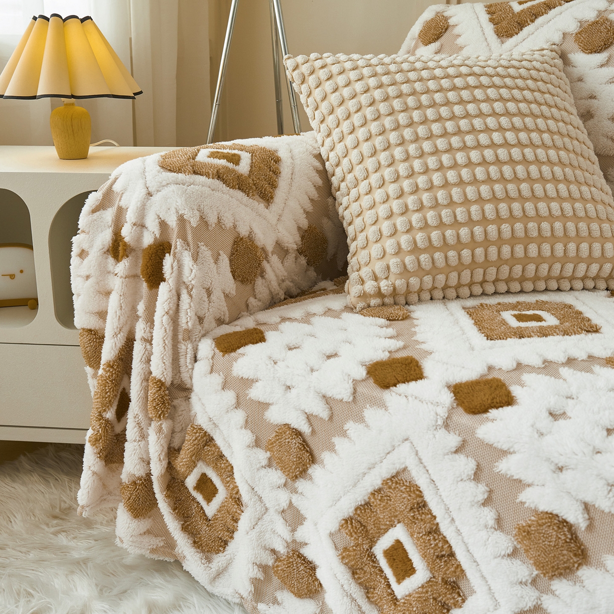 91家纺网 家纺一手货源 找家纺 （总）枋梢家纺 2025新款沙发套罩坐垫防滑轻奢高级感盖布巾阳离子波西米亚沙发巾四季通用