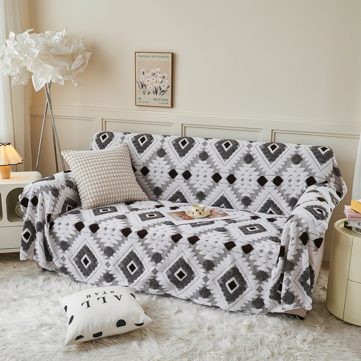 91家纺网 家纺一手货源 找家纺 （总）枋梢家纺 2025新款沙发套罩坐垫防滑轻奢高级感盖布巾阳离子波西米亚沙发巾四季通用