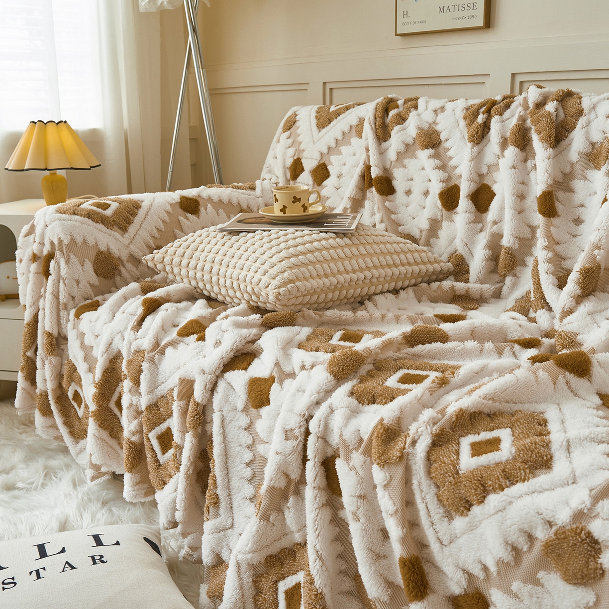 91家纺网 家纺一手货源 找家纺 （总）枋梢家纺 2025新款沙发套罩坐垫防滑轻奢高级感盖布巾阳离子波西米亚沙发巾四季通用