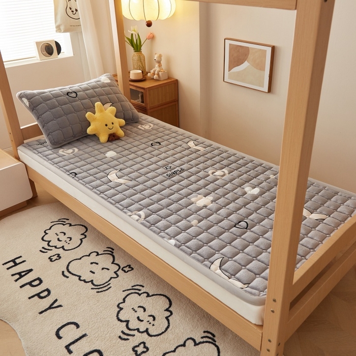 91家纺网 家纺一手货源 找家纺 奇丝雅 2025新款A类牛奶绒床褥床垫家用学生宿舍上下铺寝室软垫床护垫夹棉褥子-学生床单件 满天星