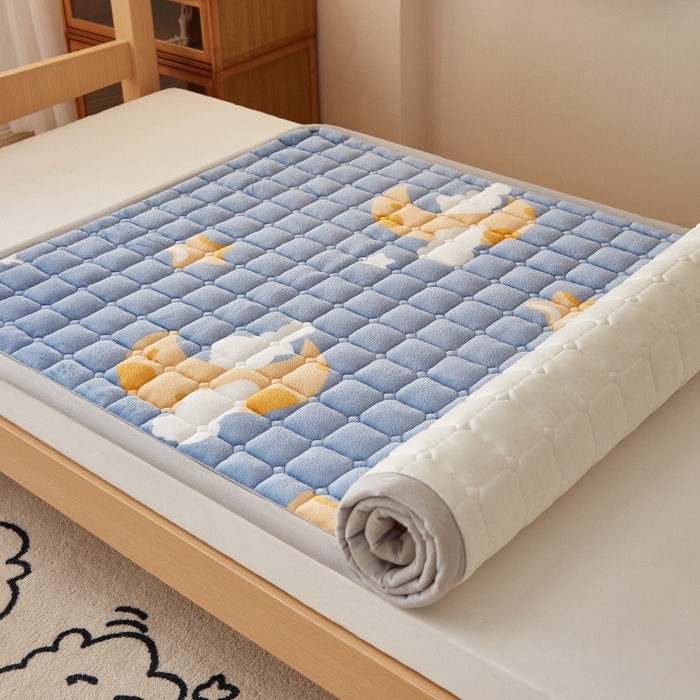 91家纺网 家纺一手货源 找家纺 奇丝雅 2025新款A类牛奶绒床褥床垫家用学生宿舍上下铺寝室软垫床护垫夹棉褥子-学生床单件 筑梦星空