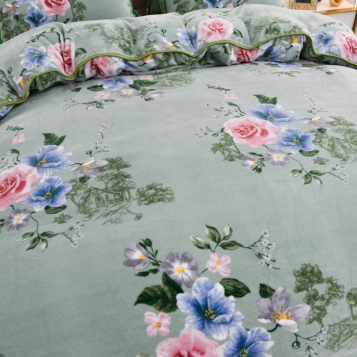 91家纺网 家纺一手货源 找家纺 （总）2025新款牛奶绒印花床裙四件套系列-四件套