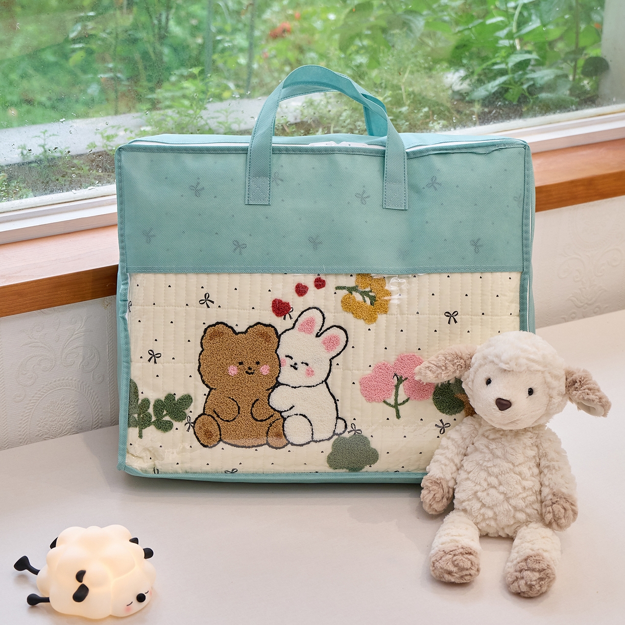 91家纺网 家纺一手货源 找家纺 鑫喜莱家纺 2025新款云朵棉毛巾绣花边款床盖三件套系列 组合图